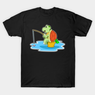 Turtle Fisher Fishing rod Fish T-Shirt